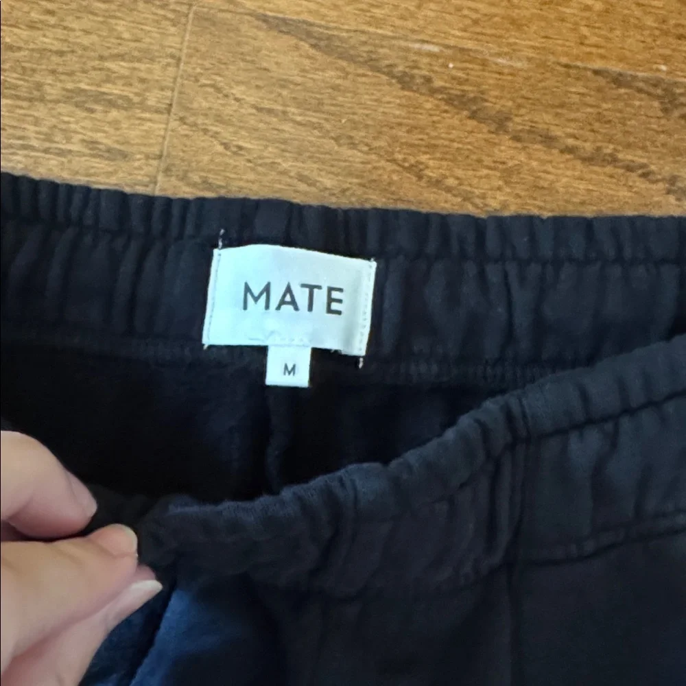 NWT MATE the Label Organic Fleece Wide Leg Pants in Black - M - Picture 3 of 5
